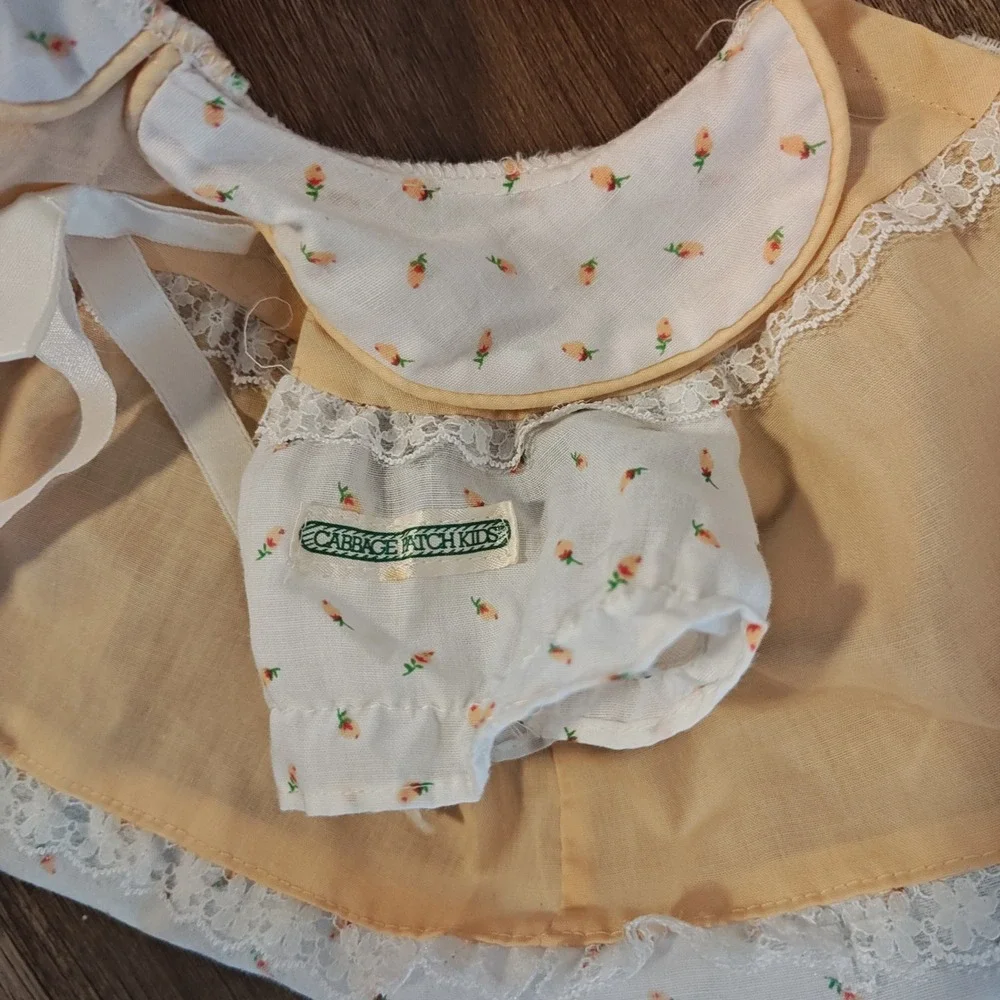 Cabbage Patch Kids Doll Vintage 1984 Coleco 14in Peach Floral Outfit Green Eyes